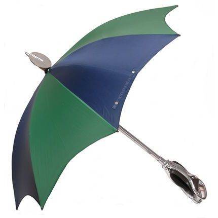 Parapluie Canne-Siège Bleu Marine et Vert
